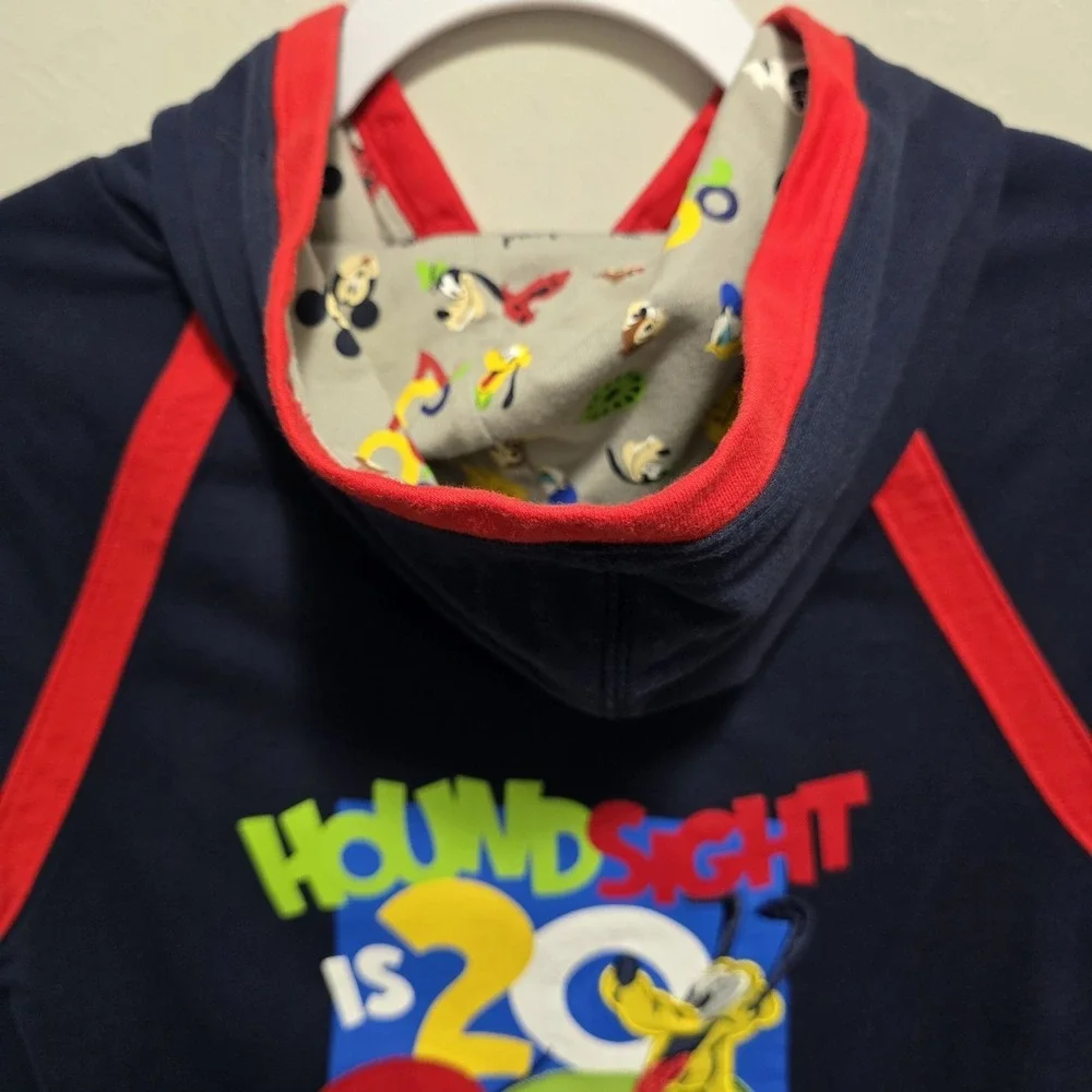 Disney Parks Kids L Pluto Character Pullover Hoodie Navy‎